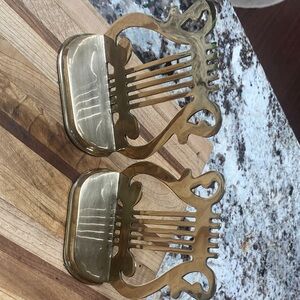 Vintage Brass Music Note bookend’s.